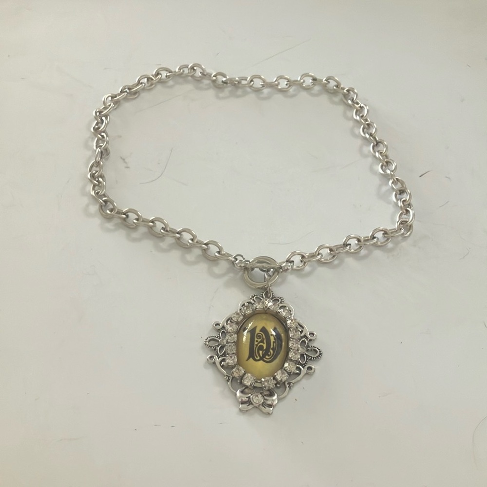 Old English monogram necklace letter w